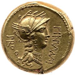 Aureus Manlia: Lucius Manlius Torquatus, L•MANLI PRO Q / L•SVLLA•IMP