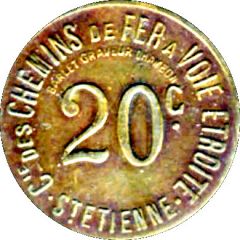 20 Centimes - Compagnie des Chemins de Fer à voie étroite St Etienne