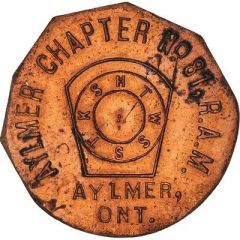 Masonic Shekel Penny - Aylmer Chapter No. 81 Aylmer, Ontario