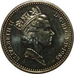 1 Pound - Elizabeth II 3rd portrait, Welsh Leek