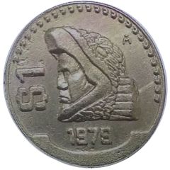 1 Peso Pattern; Guerrero Aguila; Uniface with mintmark; Brass