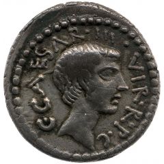 Denarius - Octavian C•CAESAR•III•VIR•R•P•C / POPVL•IVSSV