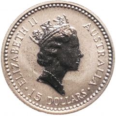 15 Dollars - Elizabeth II 3rd Portrait - Koala - Platinum