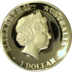 1 Dollar - Elizabeth II 4th Portrait - Kangaroo - Silver Proof - High Relief