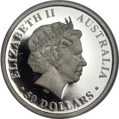 50 Dollars - Elizabeth II 4th Portrait - Kangaroo - Platinum Bullion Coin
