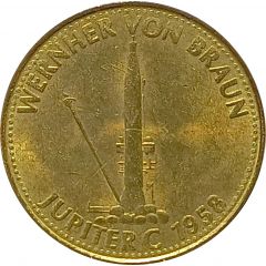 Shell Token - Man in Flight #15 - Wernher Von Braun, Jupiter C, 1958