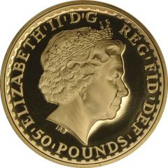 50 Pounds - Elizabeth II 4th portrait, 1/2 oz Fine Gold