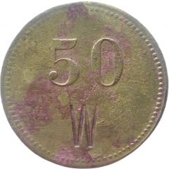 50 Pfennig Werth-Marke, Countermarked `W`