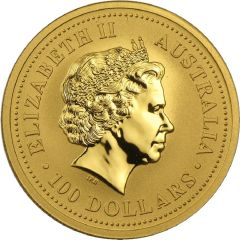100 Dollars - Elizabeth II 4th Portrait - Year of the Tiger - Gold Bullion Coin