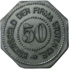 50 Pfennigs - Mannheim Stotz and Cie