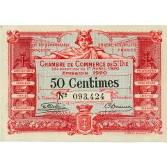 50 Centimes - Chambre de Commerce de St-Dié 88