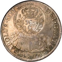 960 Réis - João Prince Regent Countermarked 8 Reales, Cuiaba