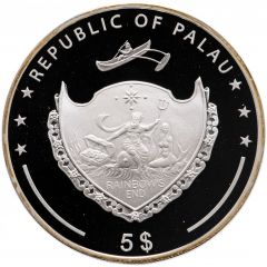 5 Dollars Year of the Dragon, gilded