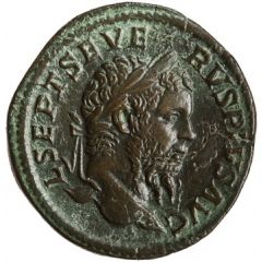Sestertius - Septimius Severus and Caracalla P M TR P XVIII COS III P P S C, Pietas and Concordia
