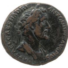 As - Antoninus Pius P M TR POT COS DES II S C, Pax