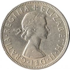 1/2 Crown - Elizabeth II 1st portrait, no `BRITT:OMN`