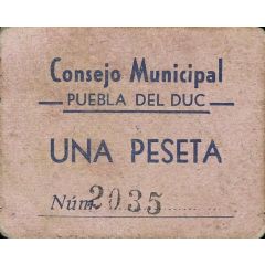 1 Peseta Puebla del Duc