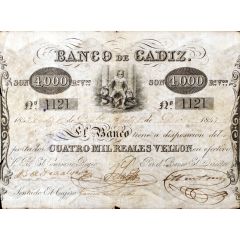 4000 Reales de Vellón Banco de Cádiz