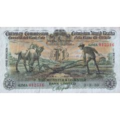 1 Pound Munster and Leinster Bank