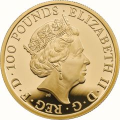 100 Pounds - Elizabeth II Red Dragon of Wales, Gold Proof