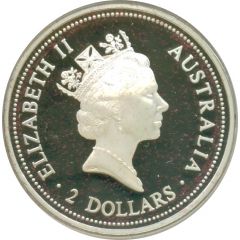 2 Dollars - Elizabeth II 3rd Portrait - Australian Kookaburra - Spade Guinea