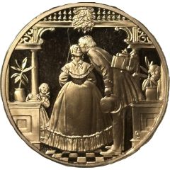 Holiday Greeting Card Medal - Under the Mistletoe