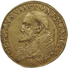 Quadruple Gold Ecu - Clement VIII Charles of Conti Pro-Legate