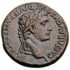 Sestertius - Augustus ROM ET AVG, altar of Gauls