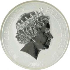 1 Dollar - Elizabeth II 4th Portrait, Rowi Kiwi, Silver