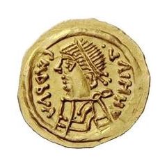 1 Tremissis In the name of Heraclius, Line bust, facing left