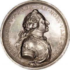Medal - Frederik V First stone for King`s equestrian statue