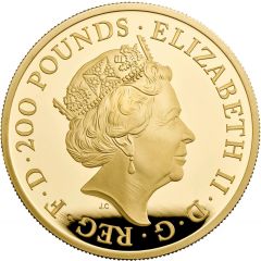 200 Pounds - Elizabeth II 5th portrait, 2 oz Fine Gold