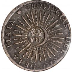 8 Reales - Isabella II Countermark on Argentina 8 Reales