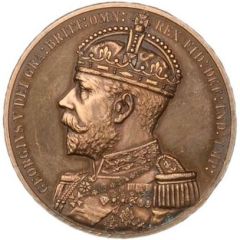 Medal - George V Coronation, Fenwick single portrait, bronze