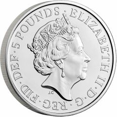 5 Pounds - Elizabeth II 5th portrait, Lion of England