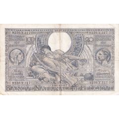 100 Francs / 20 Belgas French on obverse