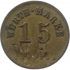15 Pfennig Werth-Marke, Countermarked `WE`