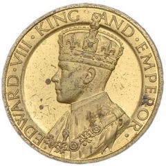 Medal - Edward VIII Coronation, Pinches, bronze, 35mm