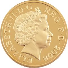 1 Pound - Elizabeth II 4th portrait, Royal Shield, Gold Proof