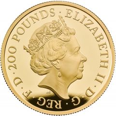 200 Pounds - Elizabeth II 5th portrait, 2 oz Fine Gold