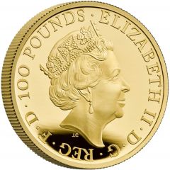 100 Pounds - Elizabeth II 5th portrait, 1 oz Fine Gold