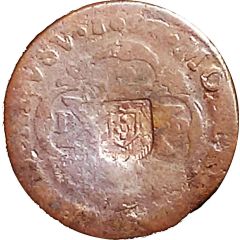 20 Reis - João Prince Regent Countermark `SHIELD` over `X Reis, Pedro II`
