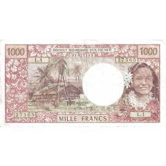 1000 Francs without `RÉPUBLIQUE FRANÇAISE` overprint