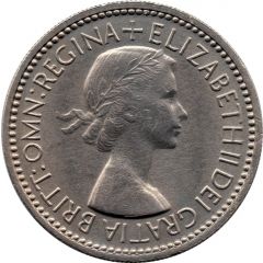 1 Shilling - Elizabeth II English shield, with `BRITT:OMN`