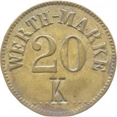 20 Pfennig Werth-Marke, Countermarked `K`