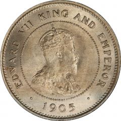 1 Farthing - Edward VII Arms with vertical shading