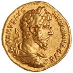 Aureus - Lucius Verus and Sohaemus of Armenia TR P IIII IMP II COS II REX ARMEN DAT