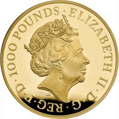 1000 Pounds - Elizabeth II White Greyhound of Richmond, Gold Proof