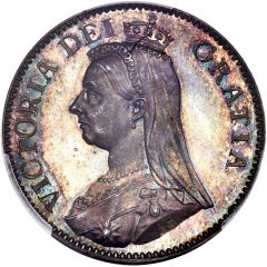 1/2 Crown - Victoria 2nd portrait, Pattern