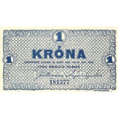 1 Króna Skillemønt type I